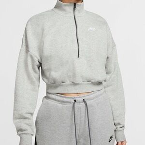 Nike Women's Grey Cropped Sweatshirt